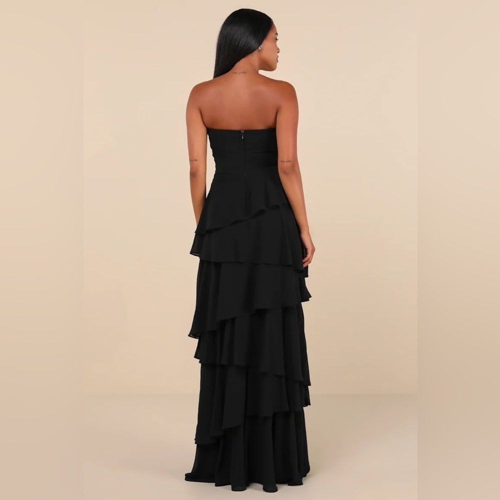 Lulus Gorgeous Essence Black Strapless Tiered Maxi Dress - Picture 2 of 12